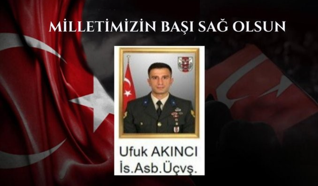 Vali Aksoy, Şehit Ufuk Akıncı İçin Taziye Mesajı Yayımladı