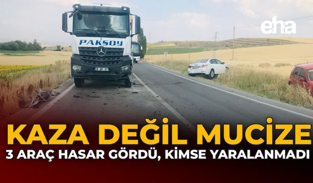 Kaza Değil Mucize: 3 Araç Hasar Gördü, Kimse Yaralanmadı