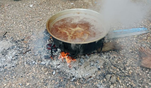 Bağ Bozumu Sonrası Pekmez Kazanları Kaynamaya Başladı