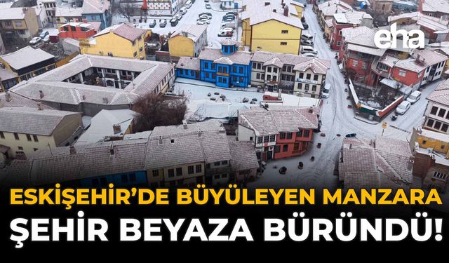 Eskişehir'de Büyüleyen Manzara: Şehir Beyaza Büründü!