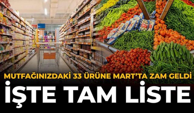 Mutfağınızdaki 33 Ürüne Mart'ta Zam Geldi: İşte Tam Liste