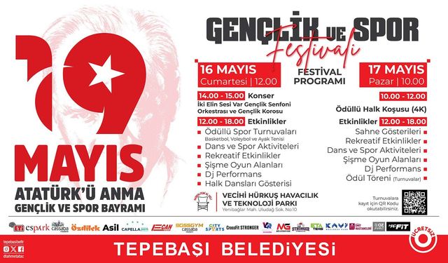 Vecihi Hürkuş Parkı’nda İki Günlük Gençlik Festivali Başlıyor