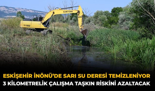 Eskişehir İnönü’de Sarı Su Deresi Temizleniyor: 3 Kilometrelik Çalışma Taşkın Riskini Azaltacak