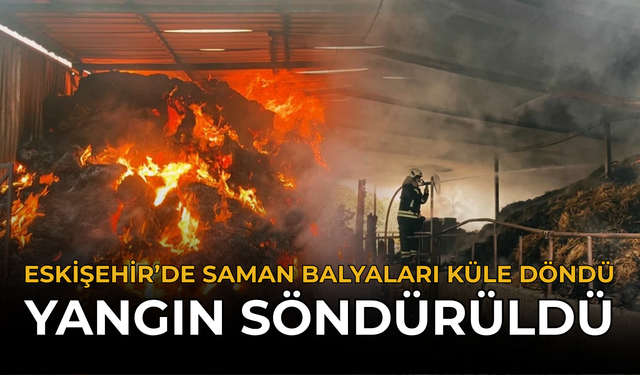 Eskişehir’de Saman Balyaları Küle Döndü: Yangın Söndürüldü