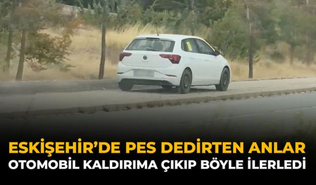 Eskişehir'de Pes Dedirten Anlar: Otomobil Kaldırıma Çıkıp Böyle İlerledi