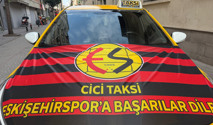 Eskişehirspor için taksiler bayraklarla donatıldı