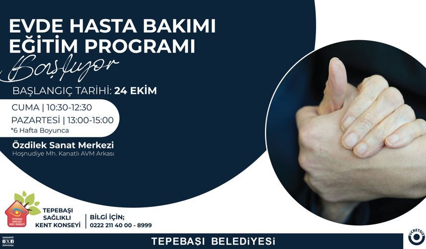Evde Hasta Bakımı Eğitimi 24 Ekim’de Başlıyor