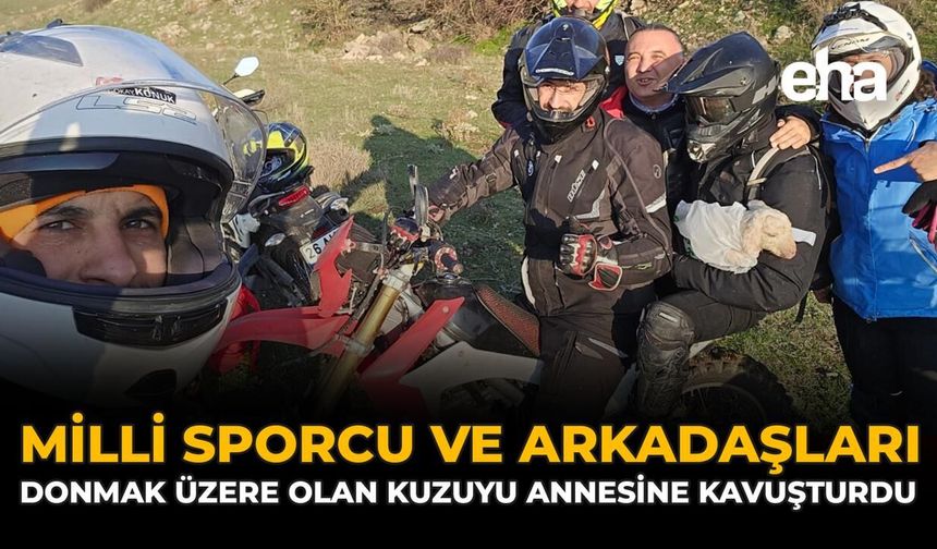 Milli Sporcu ve Arkadaşları Donmak Üzere Olan Kuzuyu Annesine Kavuşturdu