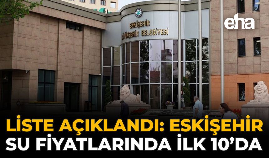 Liste Açıklandı: Eskişehir Su Fiyatlarında İlk 10’da