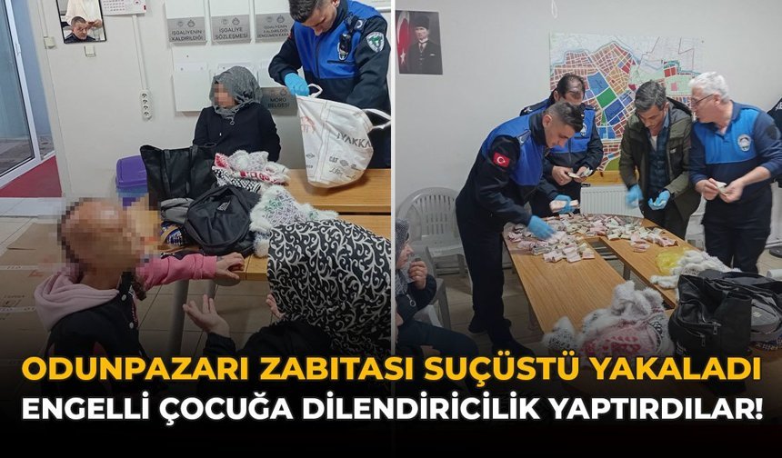 Odunpazarı Zabıtası Suçüstü Yakaladı: Engelli Çocuğa Dilencilik Yaptırdılar