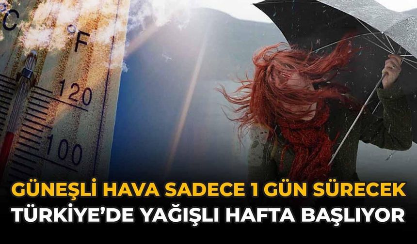 Güneşli Hava Sadece 1 Gün Sürecek: Türkiye'de Yağışlı Hafta Başlıyor