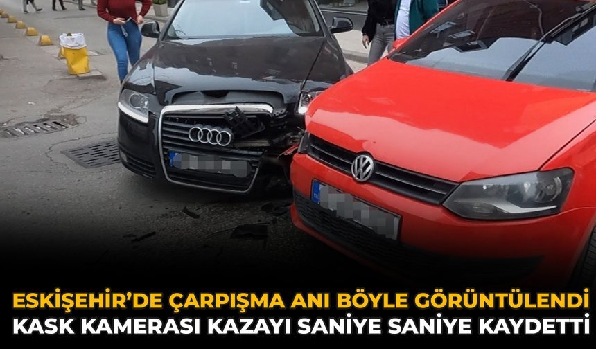 Eskişehir’de Çarpışma Anı Böyle Görüntülendi: Kask Kamerası Kazayı Saniye Saniye Kaydetti