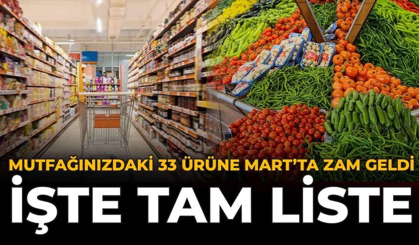 Mutfağınızdaki 33 Ürüne Mart'ta Zam Geldi: İşte Tam Liste