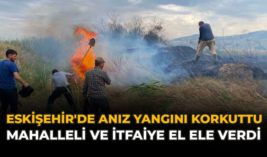 Eskişehir'de Anız Yangını Korkuttu: Mahalleli ve İtfaiye El Ele Verdi