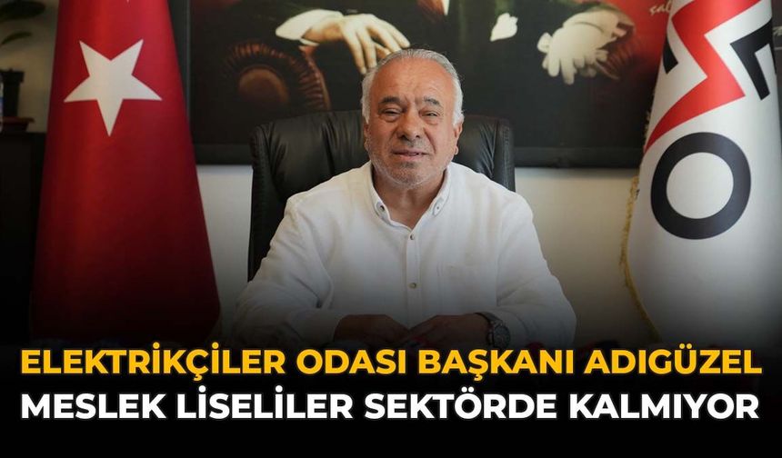 Elektrikçiler Odası Başkanı Adıgüzel: "Meslek Liseliler Sektörde Kalmıyor”