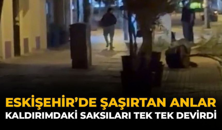 Eskişehir'de Şaşırtan Anlar: Kaldırımdaki Saksıları Tek Tek Devirdi