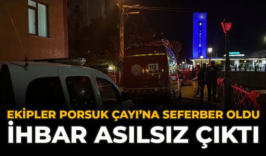 Ekipler Porsuk Çayı’nda Seferber Oldu İhbar Asılsız Çıktı