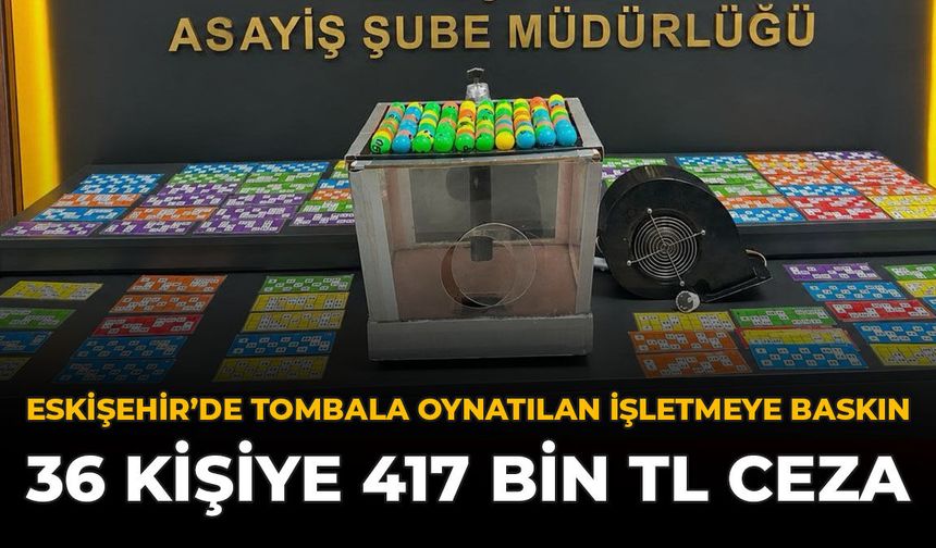 Eskişehir’de Tombala Oynatılan İşletmeye Baskın: 36 Kişiye 417 Bin TL Ceza