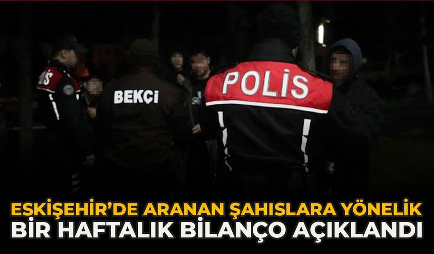 Eskişehir’de Aranan Şahıslara Yönelik Bir Haftalık Bilanço Açıklandı