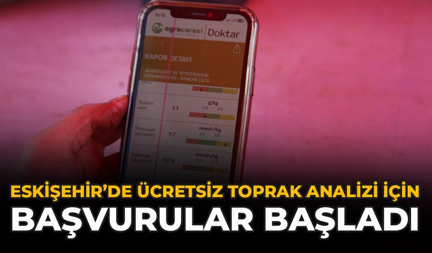 Eskişehir’de Ücretsiz Toprak Analizi İçin Başvurular Başladı