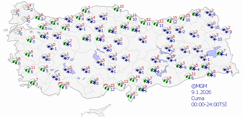 Kar Eskişehir 9 Ocak 2026