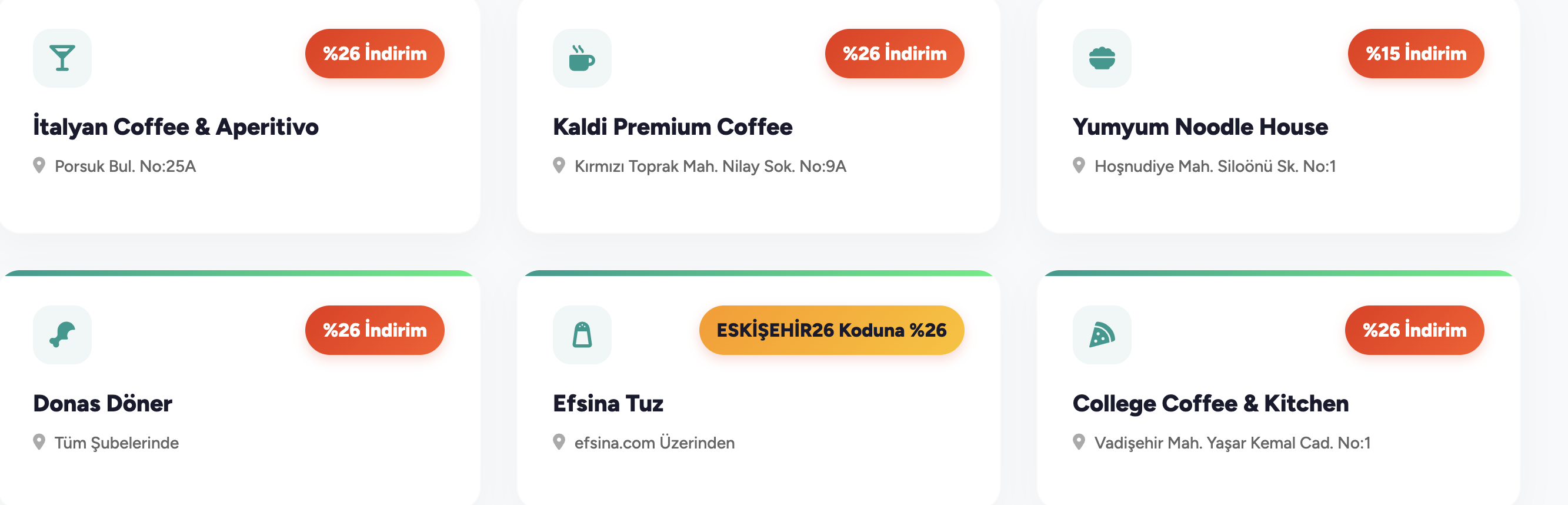 Eskisehir Indirim Işletme Listesi