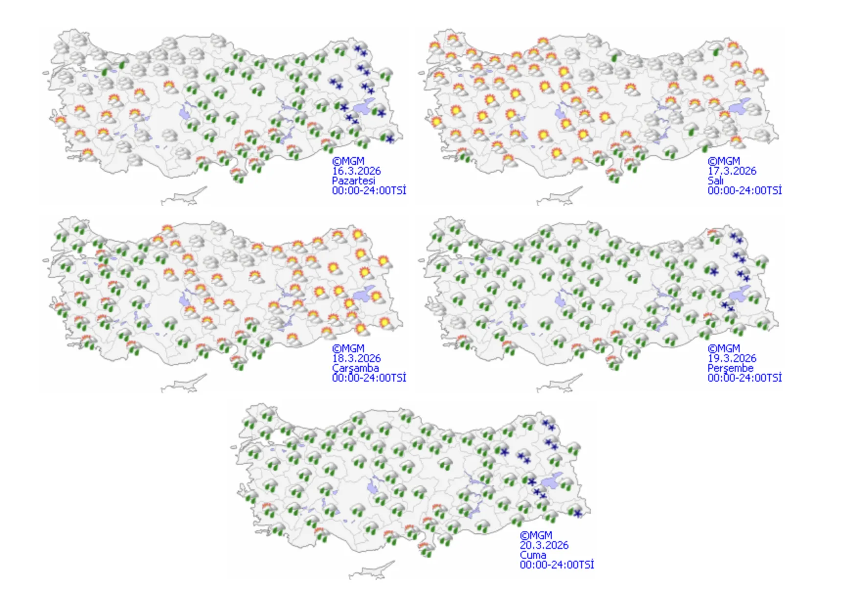 Meteoroloji 16 Mart Hava Durumu Türkiye