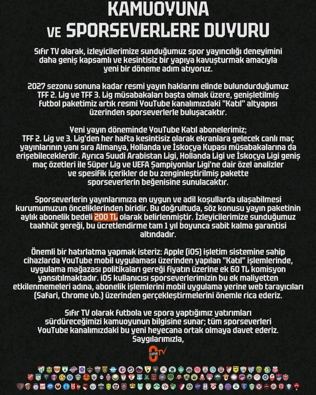 Sıfırtv Yayın Açıklaması