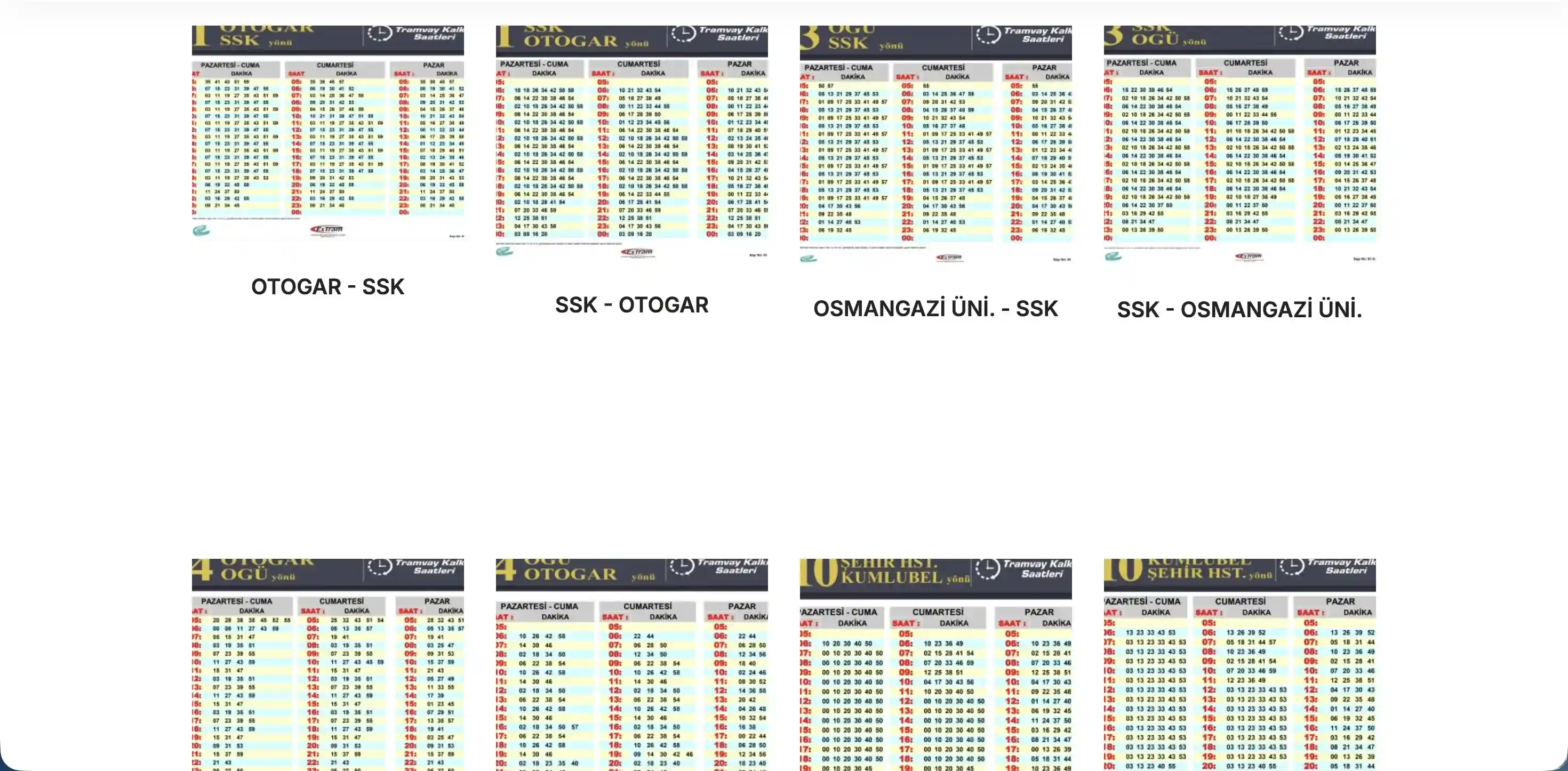 Tramvay Hareket Saatleri-3